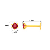 22K Yellow Gold Assorted Small Purple Nose Pin with Screwback with gold weight of 0.18g